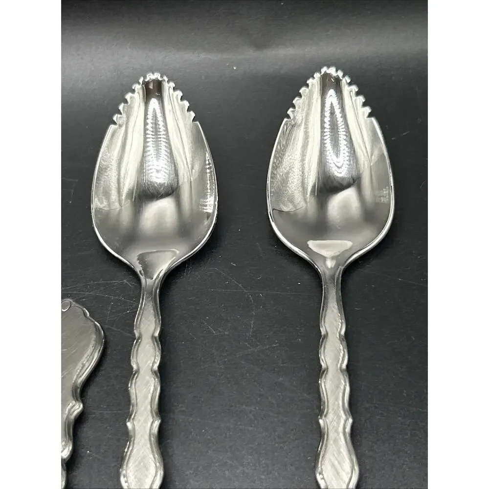 Oneida Community Cello Stainless Flatware Lot 8 Grapefruit Spoons brushed finish